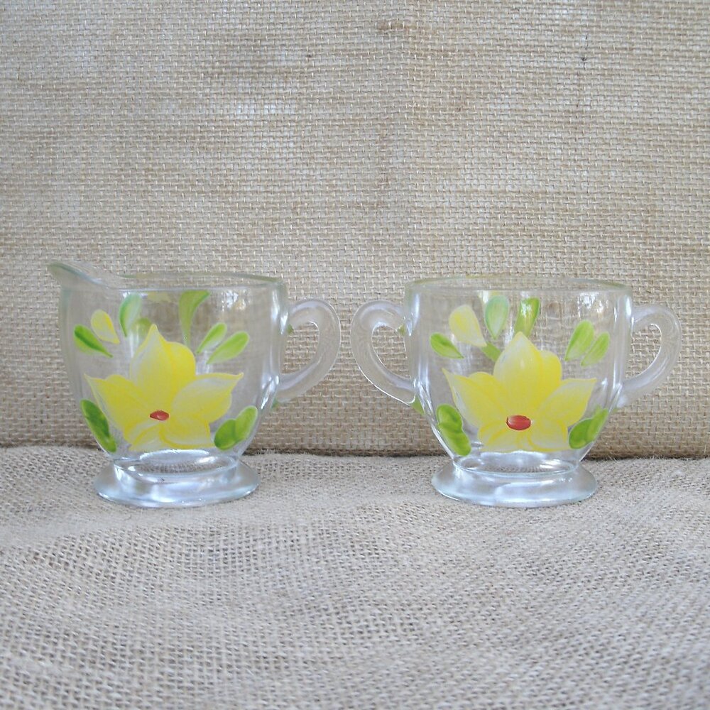 Vintage Bartlett Collins Gay Fad Studios Flowers Creamer & Sugar